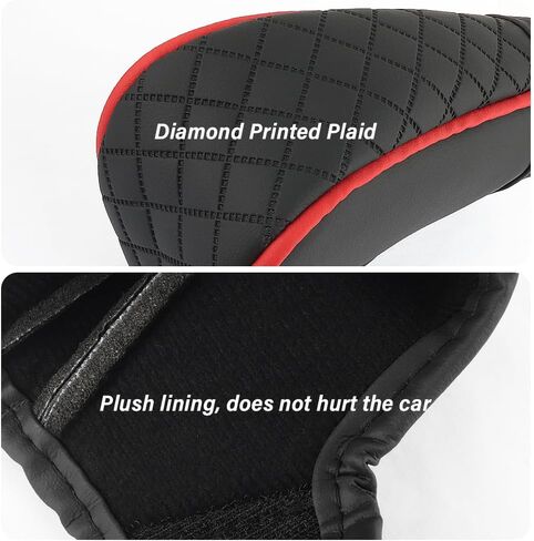 Leather Gear Shift Cover Diamond Embroidery Design,Durable Shift Knob Cover for Shift Lever Protection,Universal Car Gear Shift Cover Car Accessory Suitable for Cars,Trucks,SUVs (Dark Gray) in Saudi Arabia