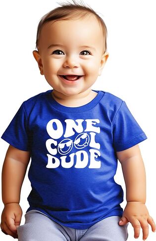 Olive Loves Apple One Cool Dude Retro Boys First Birthday Shirt & Bodysuit for Baby & Toddler Boys in Saudi Arabia