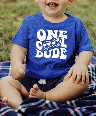 Olive Loves Apple One Cool Dude Retro Boys First Birthday Shirt & Bodysuit for Baby & Toddler Boys in Saudi Arabia