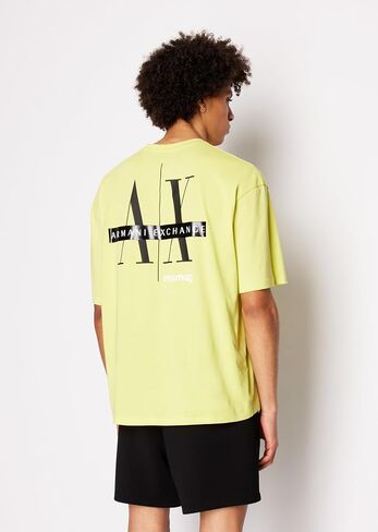 تي شيرت رجالي من Armani Exchange ذو مقاس مريح إصدار محدود من القطن X Mix Mag in Kuwait