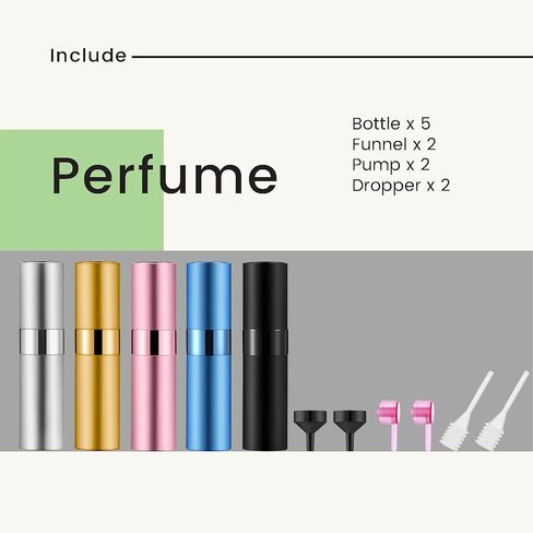5PCS/8ml Perfume Travel Refillable, Portable Perfume Atomizer Refillable, Empty Mini Size Spray Bottle for Men&Momen.（Matte Black in Kuwait