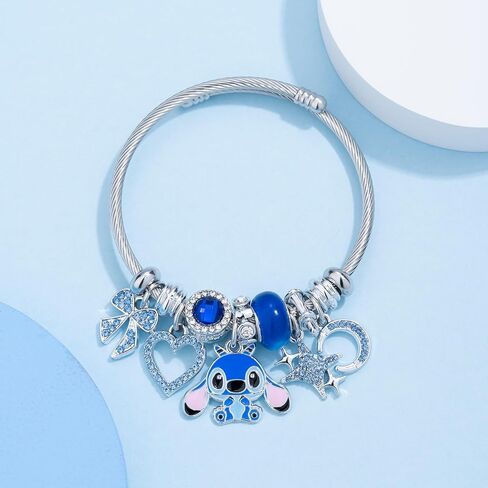 Kawaii Ladies Adjustable Pink Bracelet - Butterfly Heart Moon Charm - Cute Cartoon Bracelet, Perfect for Gifts for Women. in Saudi Arabia
