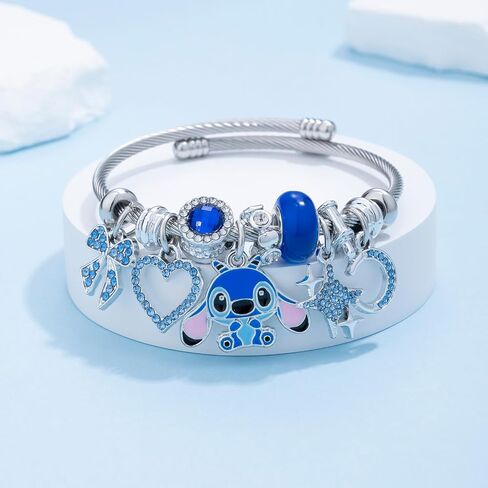 Kawaii Ladies Adjustable Pink Bracelet - Butterfly Heart Moon Charm - Cute Cartoon Bracelet, Perfect for Gifts for Women. in Saudi Arabia
