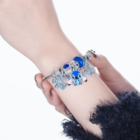 Kawaii Ladies Adjustable Pink Bracelet - Butterfly Heart Moon Charm - Cute Cartoon Bracelet, Perfect for Gifts for Women. in Saudi Arabia