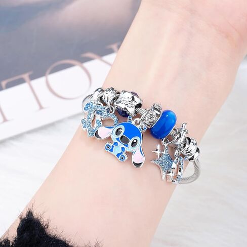 Kawaii Ladies Adjustable Pink Bracelet - Butterfly Heart Moon Charm - Cute Cartoon Bracelet, Perfect for Gifts for Women. in Saudi Arabia