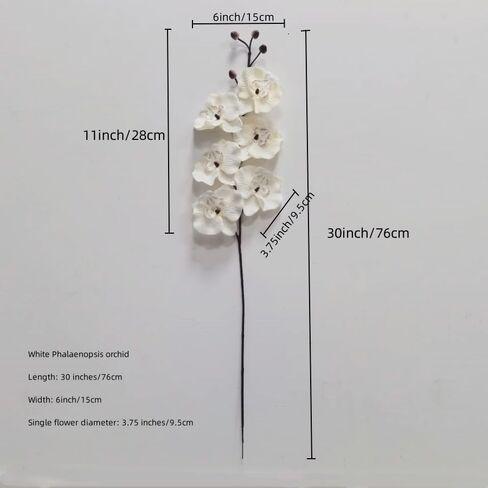Artificial Orchid Stems Set of 4 ,30" Dancing Orchid,UV Resistant No Fade False Phalaenopsis,Silk Plants Picks Orchid for Christmas Flower Arrangements Wreaths,Wedding Table Centerpiece (White) in Kuwait