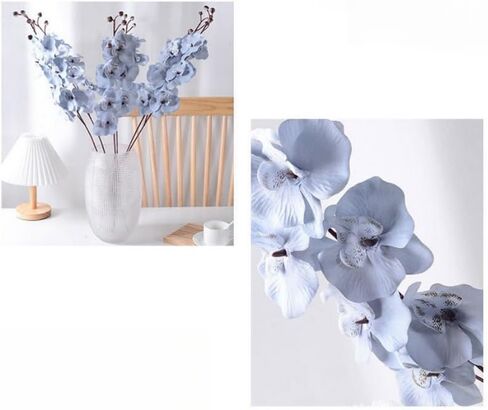 Artificial Orchid Stems Set of 4 ,30" Dancing Orchid,UV Resistant No Fade False Phalaenopsis,Silk Plants Picks Orchid for Christmas Flower Arrangements Wreaths,Wedding Table Centerpiece (White) in Kuwait