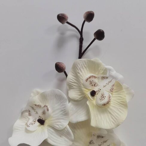 Artificial Orchid Stems Set of 4 ,30" Dancing Orchid,UV Resistant No Fade False Phalaenopsis,Silk Plants Picks Orchid for Christmas Flower Arrangements Wreaths,Wedding Table Centerpiece (White) in Kuwait