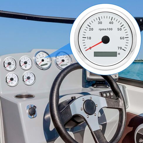 ARTILAURA Tachometer 85mm 3-3/8" Boat Tachometer Marine RPM Gauge 7 Color 7000 RPM Waterproof for Car Auto Marine Truck 9-32V (Black) in Saudi Arabia