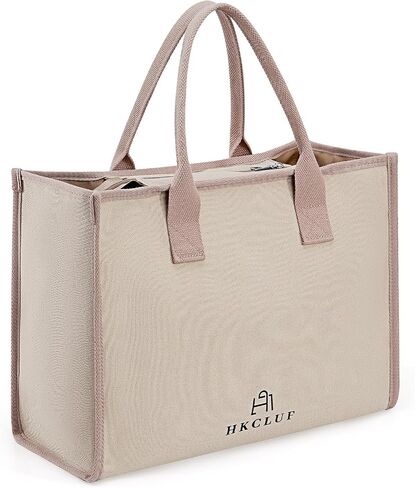 HKCLUF Canvas Tote Bag for Women with Pocket Hobo Handbag Purse Satchel Shoulder Bags in Saudi Arabia