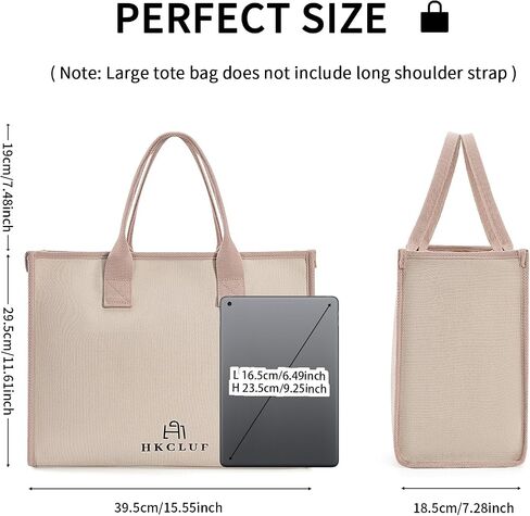 HKCLUF Canvas Tote Bag for Women with Pocket Hobo Handbag Purse Satchel Shoulder Bags in Saudi Arabia