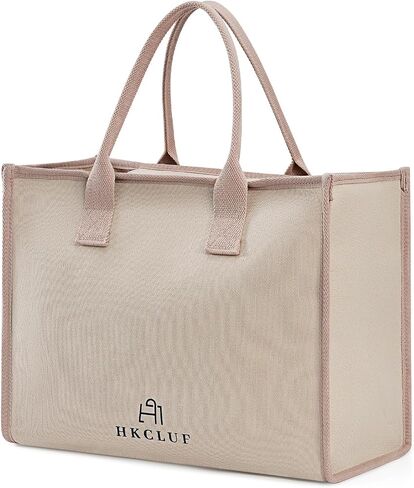 HKCLUF Canvas Tote Bag for Women with Pocket Hobo Handbag Purse Satchel Shoulder Bags in Saudi Arabia