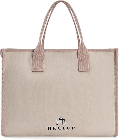 HKCLUF Canvas Tote Bag for Women with Pocket Hobo Handbag Purse Satchel Shoulder Bags in Saudi Arabia