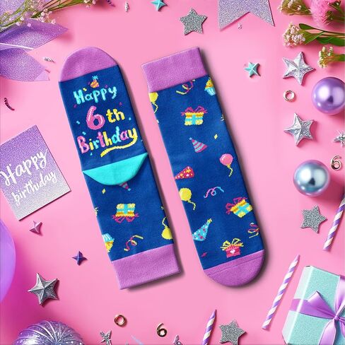 HAPPYPOP 12th Birthday Gifts for Girls - Socks for Tween Girls Boys Age 12, 12 Yr Old Gift Ideas, Presents for 12 Year Old Kids, Birthday Gift Box with Greeting Card in Saudi Arabia