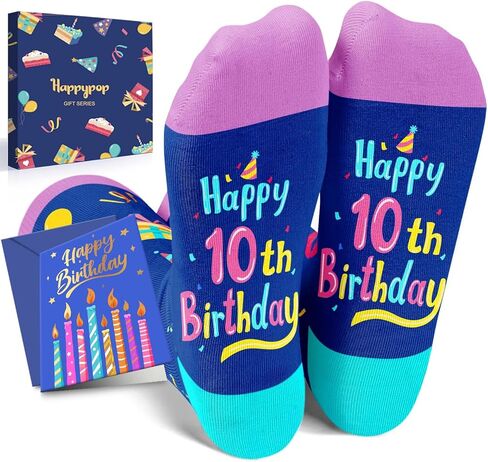 HAPPYPOP 12th Birthday Gifts for Girls - Socks for Tween Girls Boys Age 12, 12 Yr Old Gift Ideas, Presents for 12 Year Old Kids, Birthday Gift Box with Greeting Card in Saudi Arabia