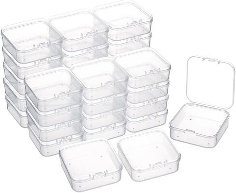 PH PandaHall 30pcs 2.2 x 2.2 inch Storage Containers Box, Clear Plastic Bead Organizer with Hinged Lids Storage Case Mini Organizing Boxes for Small Items Earrings Jewelry Craft Supplies Fishing in Saudi Arabia