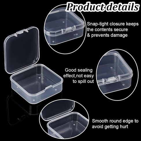 PH PandaHall 30pcs 2.2 x 2.2 inch Storage Containers Box, Clear Plastic Bead Organizer with Hinged Lids Storage Case Mini Organizing Boxes for Small Items Earrings Jewelry Craft Supplies Fishing in Saudi Arabia