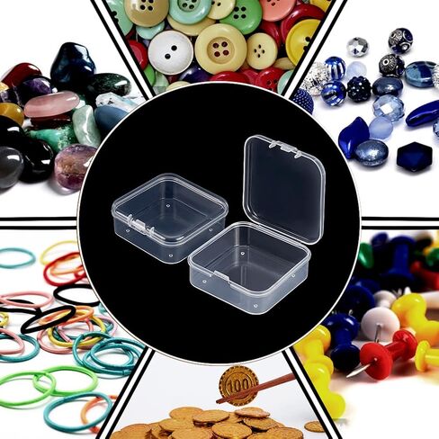 PH PandaHall 30pcs 2.2 x 2.2 inch Storage Containers Box, Clear Plastic Bead Organizer with Hinged Lids Storage Case Mini Organizing Boxes for Small Items Earrings Jewelry Craft Supplies Fishing in Saudi Arabia