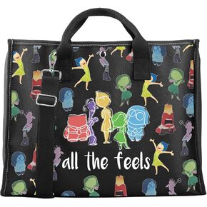 CMNIM Cartoon Emotion Merch Inside Movie Fans Gifts All The Feelings Characters Large Tote Bag Joy Anger Fear Sadness Tote