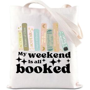 KUIYAI Literature Tote Bag Romantic Fantasy Reading Canvas Bag Throne of Glass Gift For Bookish