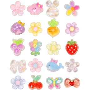 Bling Crystal Shoe Charms for Women Lovely Pink Flower Charms for Girls