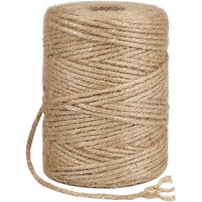 4mm Jute Twine, 328 Feet Braided Natural Jute Rope,Brown Jute Burlap String Heavy Duty and Thick Twine Hemp Rope for DIY Arts Crafts, Gardening, Bundling，Home Decorating, Cat Scratching Post
