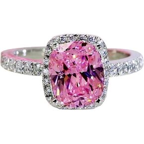 White Gold Plated 4 Carat Brilliant Cut Solitaire Cubic Zirconia CZ Engagement Ring Purpose Statement Anniversary Halo Ring