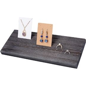 PH PandaHall 5 Slots Wooden Card Display Stand, White Jewelry Organizer Earring Card Holder Photo Table Displays for Earrings Bracelet Ring Jewelry Business Cards Selling Retail, 8x30cm