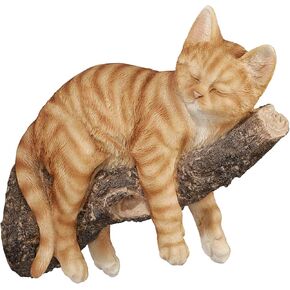 Touch of Class Catnap Cat Resting on Branch Wall Accent Orange, 8" x 10.5" x 4.5"