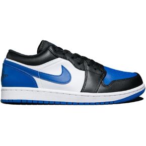 Jordan Men's Air 1 Low White/Royal Blue-Black-White (553558 140) - 12