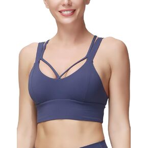 MotoRun Strappy Bralette Sports Bras for Women Push Up Front Sexy Padded Cute Bra
