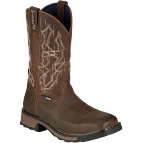 Tony Lama Men's Anchor Water Buffalo Pull-On Soft Western Work Boot Wide Square