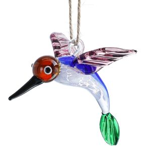 Glass Hummingbird Ornament Hanging for Xmas Tree Handmade Decorative Ornaments for Hummingbird Lovers Holiday Decorations