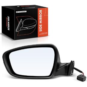 A-Premium Driver Side Power Door Mirror - Compatible with Kia Forte 2017-2018 - Heated Manual Folding Black Outside Rear View Mirror - Replace# 87610B0000