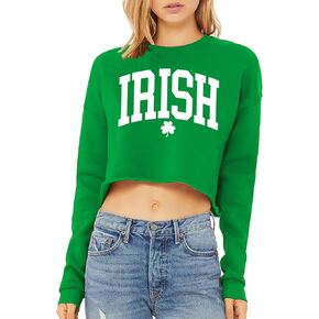 St Patrick's Day Shirt Women Lucky Irish Shamrock Print Long Sleeve Shirt Lucky Clover Graphic Tees Tops