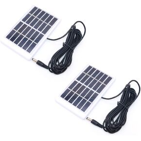 مجموعة من قطعتين من خلايا الألواح الشمسية الصغيرة 6 فولت 1.2 وات، موصل تيار مستمر سلكي 3 متر، لطاقة الطاقة الشمسية، المنزل DIY، إضاءة الحديقة، المشروعات العلمية - الألعاب - شاحن البطارية in Kuwait