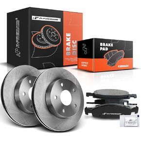 A-Premium 12.00 inch(305 mm) Front Vented Disc Brake Rotors + Ceramic Pads Kit Compatible with Select Jeep Models - Grand Cherokee 1999 2000 2001 2002, 4.0L 4.7L, with ATE or Teves Calipers, 6-PC Set