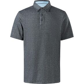 Men's Polo Shirts Short Sleeve Cotton Blend Moisture Wicking Dry Fit Performance Collared Golf Shirts for Men