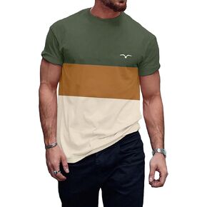 SOLY HUX Men's Color Block Graphic Tees Print Short Sleeve Round Neck T Shirt Top