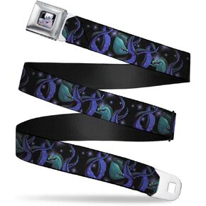 Buckle-Down Standard Seatbelt Belt Little Mermaid Ursula, 1.5" Wide-Fits Pant Size 24-38