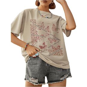 SOLY HUX Women's Graphic Letter Print T Shirt Short Sleeve Tee Top