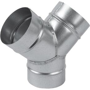 45° Degree Ø8 x 4 x 4 Inch Y Shape Duct Splitter - Metal 3 Way Connector - Galvanized steel - Duct Adapter - for Dryer Vent, Exhaust Fan, Hose, Home or Industrial HVAC Ventilation