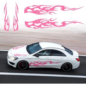 Universal Car Side Skirt Hood Vinyl Decals Auto Body Side Sports Racing Stripe Graphic Stickers DIY Modified Decoration Accessories NJ041 Black (4Pcs)
