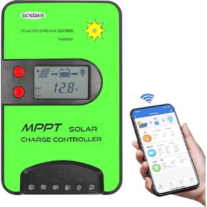 MPPT Solar Charge Controller 30A 12V 24V Max PV 100V, Built-in WiFi Adapter APP Monitor LCD Display Solar Panel Charger Regulator for Gel Sealed Flooded Lifepo4 Lithium