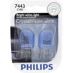 Philips 7443CVB2 7443 CrystalVision Ultra Miniature Bulb, 2 Pack