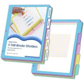 48 قطعة/6 مجموعة من 8 فواصل علامات تبويب، فواصل بلاستيكية شفافة مع علامة تبويب، لـ 3 حلقات، متعدد الألوان in Kuwait