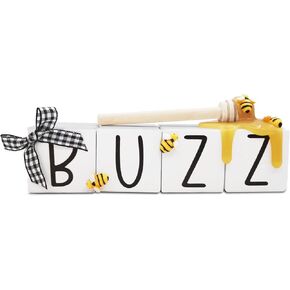 Bee Tiered Tray Decor Buzz Mini Wood Blocks with Faux Honey Spring Summer Farmhouse Kitchen Display Bee Lovers Gift