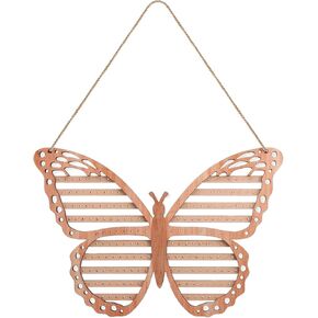 1 PC Wooden Butterfly Earring Holder Rustic Mount Hanging Earring Holder Wall Jewelry Organizer for Necklace Display Women Vendor Events Craft Home Decor(11 * 7.48 IN)
