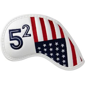 3pcs American Flag Golf Wedge Head Cover, US Flag Wedge Covers Set 52 56 60 for Taylor Made, Ping, Callaway, Mizuno - Premium Leather Golf Iron Club Head Cover Headcover for Men(3pcs(52, 56, 60))