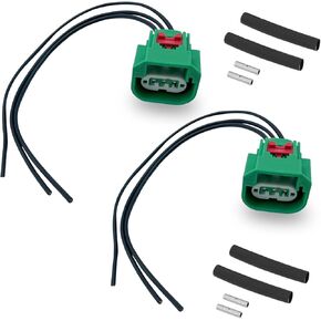 2 PCS Car Light Harness Plug, H13 9008 DRL Parking Light Retrofit Socket Connector, Light Conversion Cable Accessories Replacement 68064997AA, Compatible with Chrysler Jeep (Black & Green)